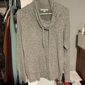Grey turtleneck sweatshirt